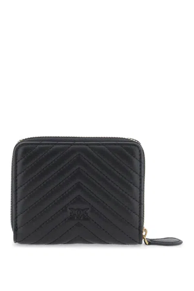 Shop Pinko Leather Zip-around Wallet In Nero