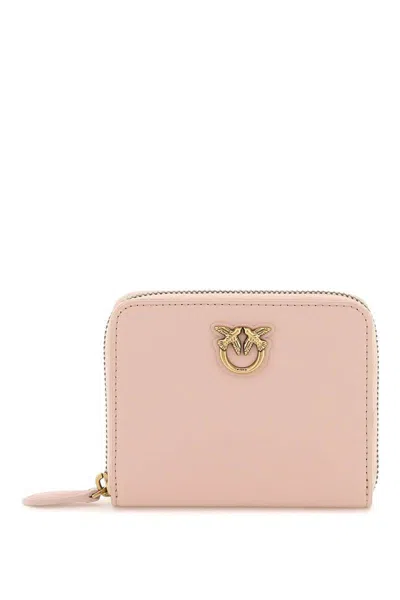 Shop Pinko Leather Zip-around Wallet In Rosa