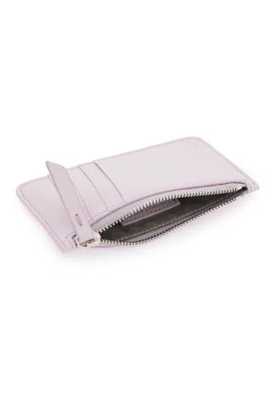 Shop Maison Margiela Leather Zipped Cardholder In Viola
