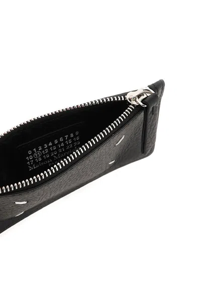Shop Maison Margiela Leather Zipped Cardholder In Nero