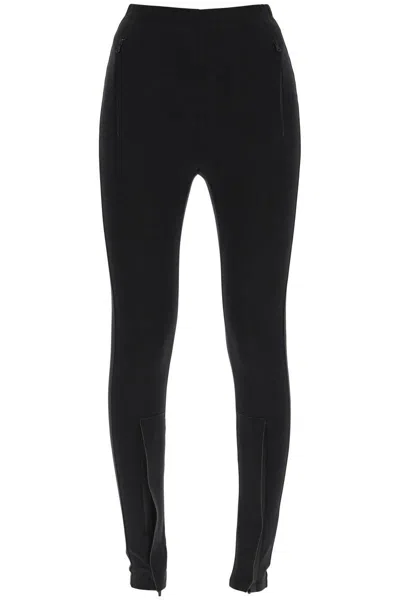 Shop Wardrobe.nyc Leggins With Zip Cuffs In Nero