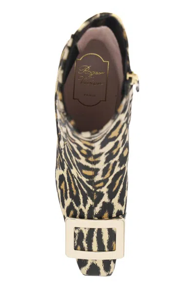 Shop Roger Vivier Leopard Jacquard 'belle Vivier' Chelsea Boots In Beige