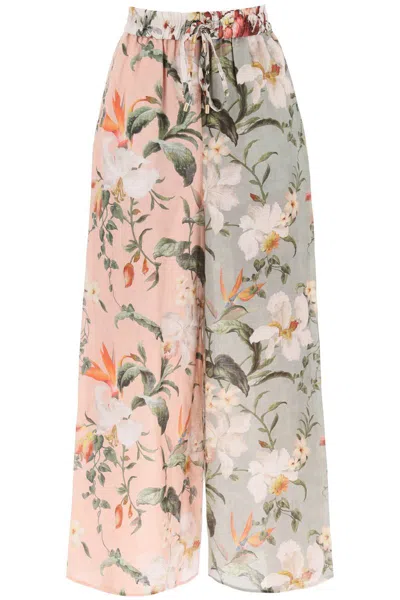 Shop Zimmermann Lexi Floral Palazzo Pants In Rosa
