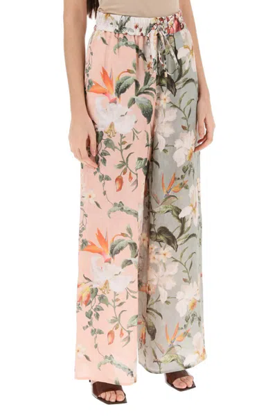 Shop Zimmermann Lexi Floral Palazzo Pants In Rosa