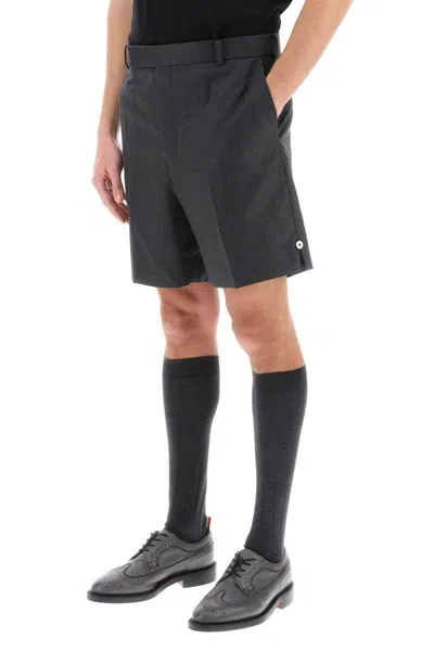 Shop Thom Browne Light Wool Tailoring Shorts In Grigio