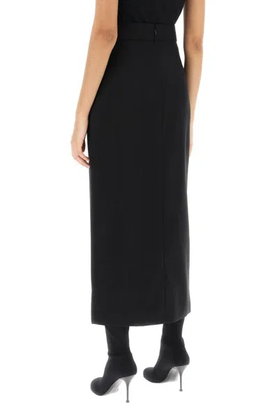 Shop Alexander Mcqueen Light-wool Pencil Skirt In Nero