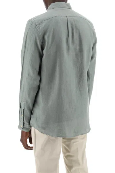 Shop Ps By Paul Smith Linen Button-down Shirt For In Verde