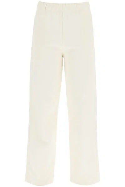 Shop Ganni Logo Embroidered Isoli Sweatpants In Bianco