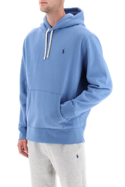 Shop Polo Ralph Lauren Logo Embroidery Sweatshirt In Celeste