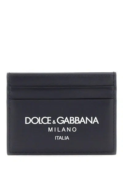 Shop Dolce & Gabbana Logo Leather Cardholder In Blu