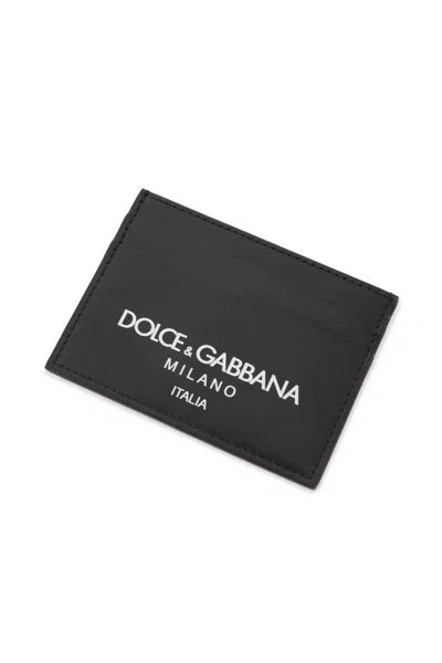Shop Dolce & Gabbana Logo Leather Cardholder In Nero