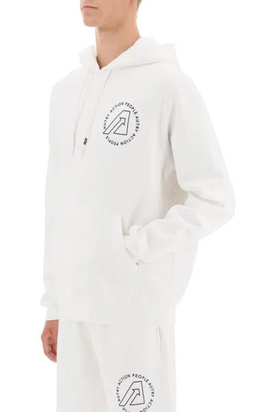 Shop Autry Logo Print Icon Hoodie In Bianco