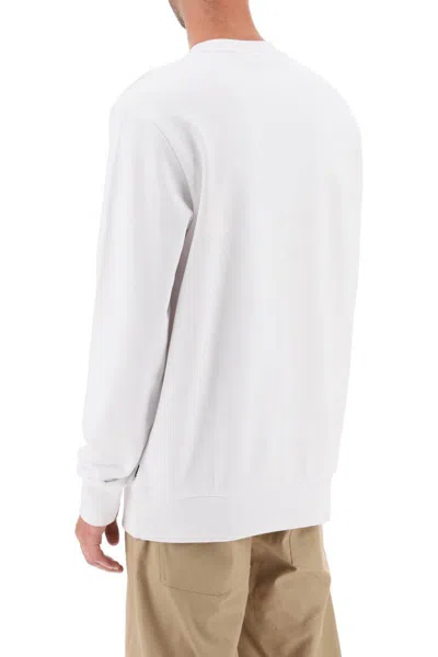 Shop Hugo Boss Logo Print Sweatshirt In Bianco