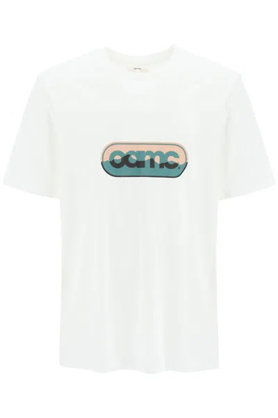 Shop Oamc Logo Print T-shirt In Bianco