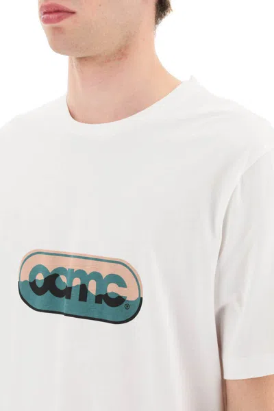 Shop Oamc Logo Print T-shirt In Bianco