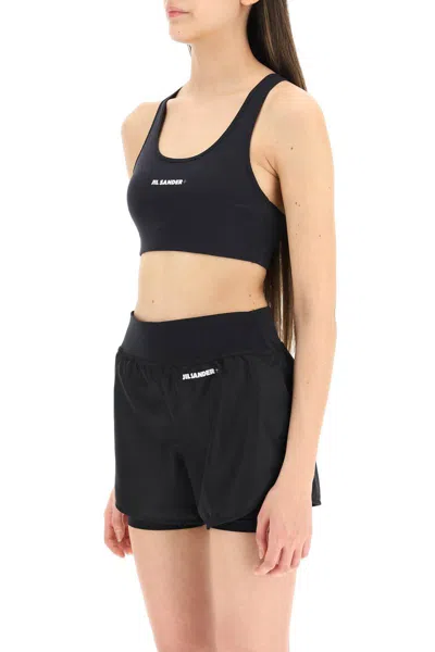 Shop Jil Sander Logo Sports Bra In Nero