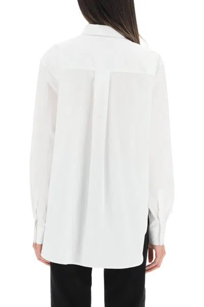 Shop Totême Logo-embroidered Cotton Shirt In Bianco