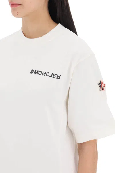 Shop Moncler Logo-printed Loose-fitting In Bianco