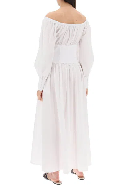Shop Mvp Wardrobe Long Dress From Port Grima In Bianco