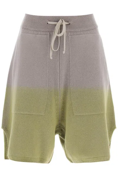 Shop Moncler X Rick Owens Loose Fit Cashmere Shorts In Beige