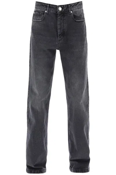 Shop Ami Alexandre Mattiussi Loose Jeans With Straight Cut In Grigio