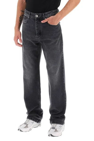 Shop Ami Alexandre Mattiussi Loose Jeans With Straight Cut In Grigio