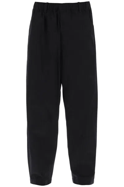 Shop Lemaire Loose Pants In Cotton Twill In Nero