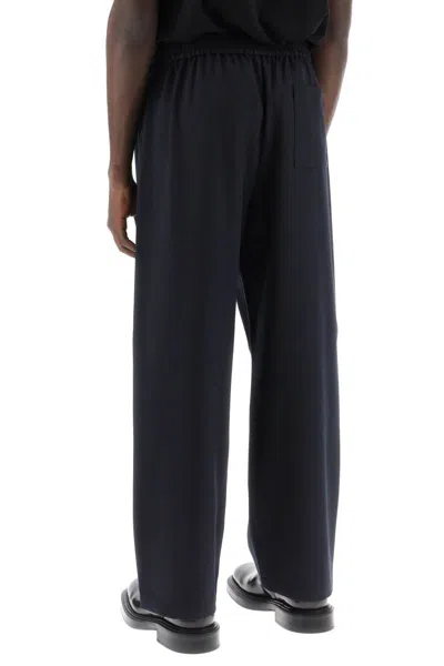 Shop Acne Studios Loose Pants With Elastic Waistband In Blu