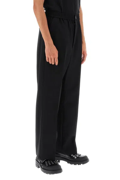 Shop Ami Alexandre Mattiussi Loose Pants With Straight Cut In Nero