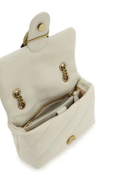 Shop Pinko Love Mini Puff Maxi Quilt Bag In Bianco