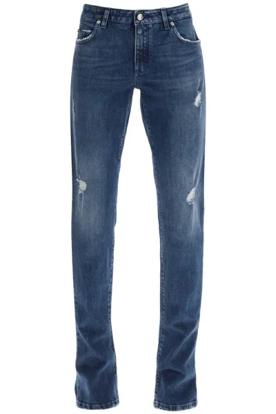 Shop Dolce & Gabbana Low Rise Trumpet Jeans In Blu