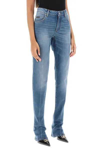 Shop Dolce & Gabbana Low Rise Trumpet Jeans In Blu
