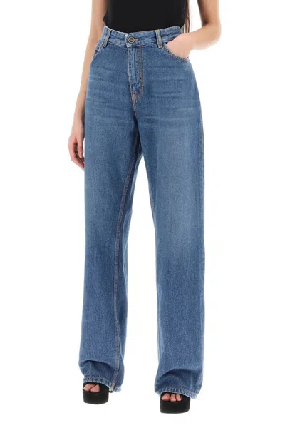 Shop Etro Low-waisted Baggy Jeans In Blu