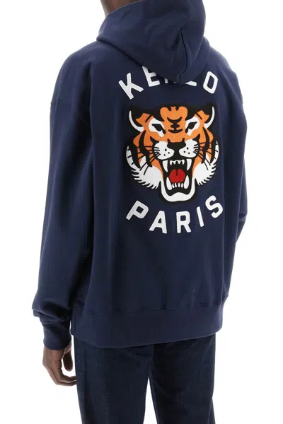 Shop Kenzo Luky Tiger Hoodie In Blu
