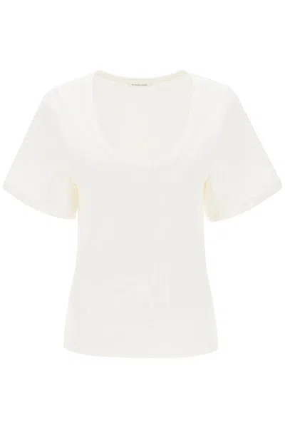 Shop By Malene Birger Lunai Ribbed T-shirt In Bianco