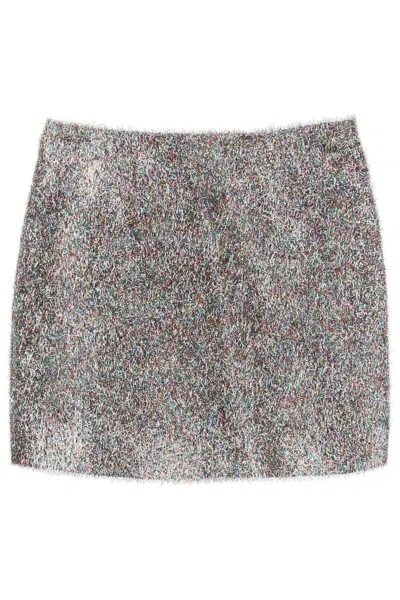 Shop Blazé Milano Lurex Mini Skirt In Metallico