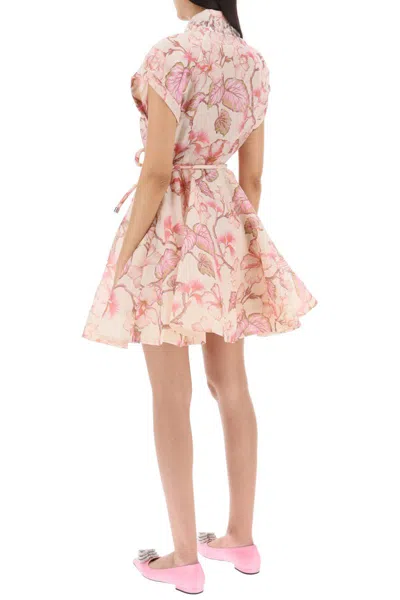 Shop Zimmermann Matchmaker Flip Floral Dress With Appliqués In Rosa