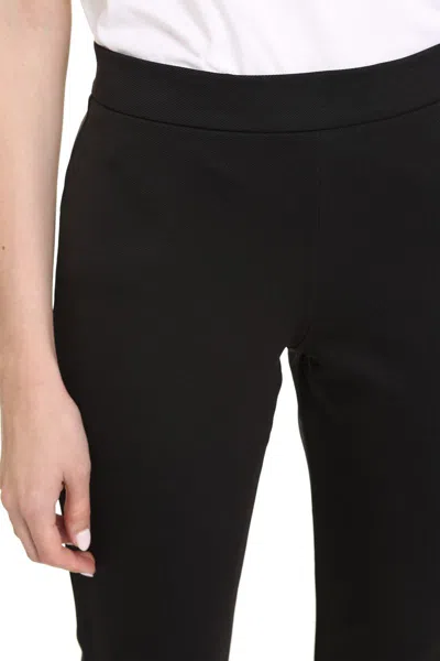 Shop Max Mara Cropped Straight-leg Trousers In Black