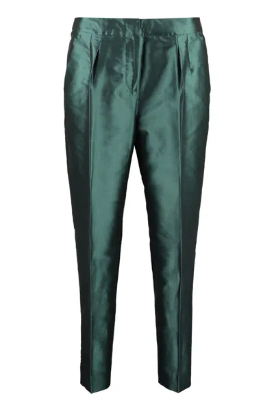 Shop Max Mara Studio Monile Straight-leg Trousers In Green