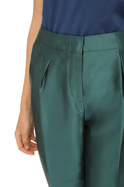 Shop Max Mara Studio Monile Straight-leg Trousers In Green