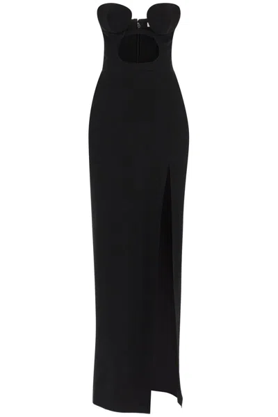 Shop Nensi Dojaka Maxi Bustier Dress With Cut-out In Nero