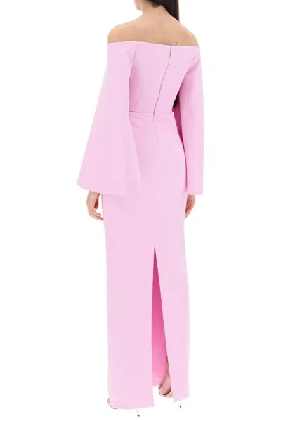 Shop Solace London Maxi Dress Eliana With Flared In Rosa
