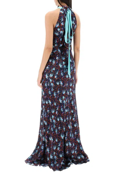 Shop Saloni Maxi Dress Michelle In Blu