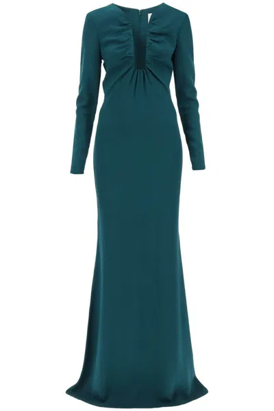 Shop Roland Mouret Maxi Dress With Plunging Neckline In Verde