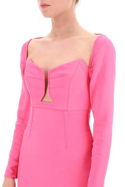 Shop Roland Mouret Maxi Pencil Dress With Cut Outs In Rosa