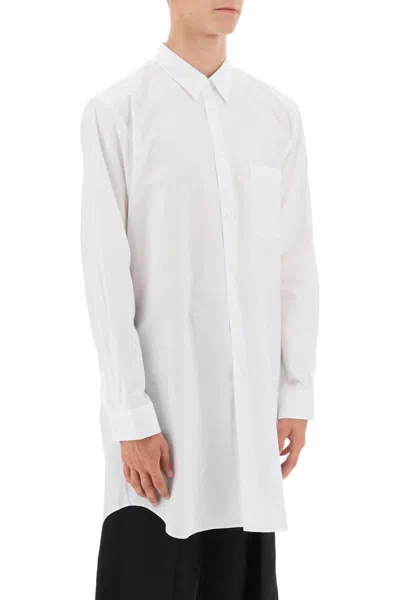 Shop Comme Des Garçons Homme Deux Maxi Shirt In Poplin In Bianco