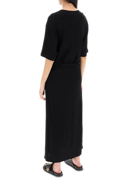 Shop Lemaire Maxi T-shirt Style Dress In Nero