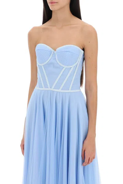 Shop 19:13 Dresscode Maxi Tulle Bustier Gown In Celeste
