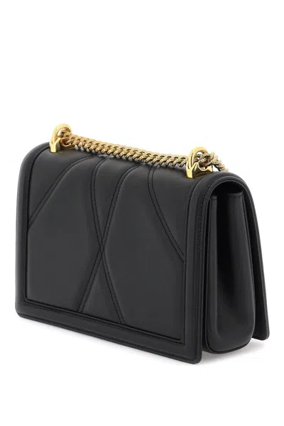 Shop Dolce & Gabbana Medium Devotion Bag In Quilted Nappa Leather In Nero