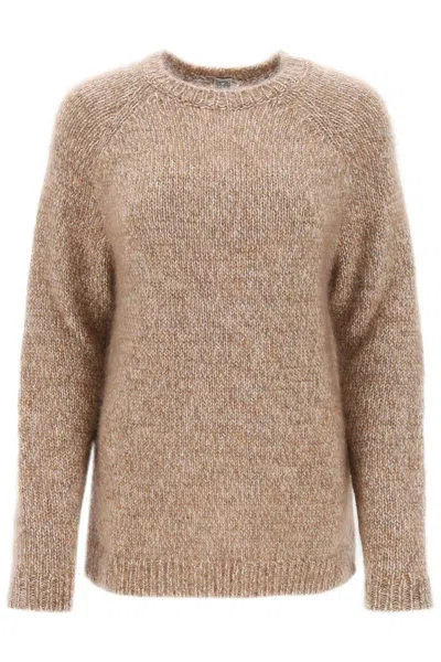 Shop Totême Melange-effect Sweater In Beige